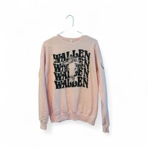 NWOT Morgan Wallen Graphic Crew Neck Sweatshirt with Skull and Floral Design